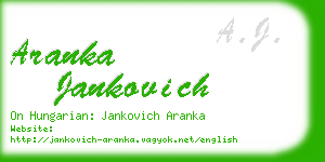 aranka jankovich business card